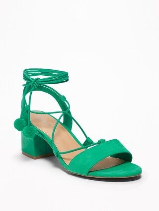 Old Navy Womens Sueded Low Block-Heel Sandals For Women Kelly Green Size 10 | Old Navy US