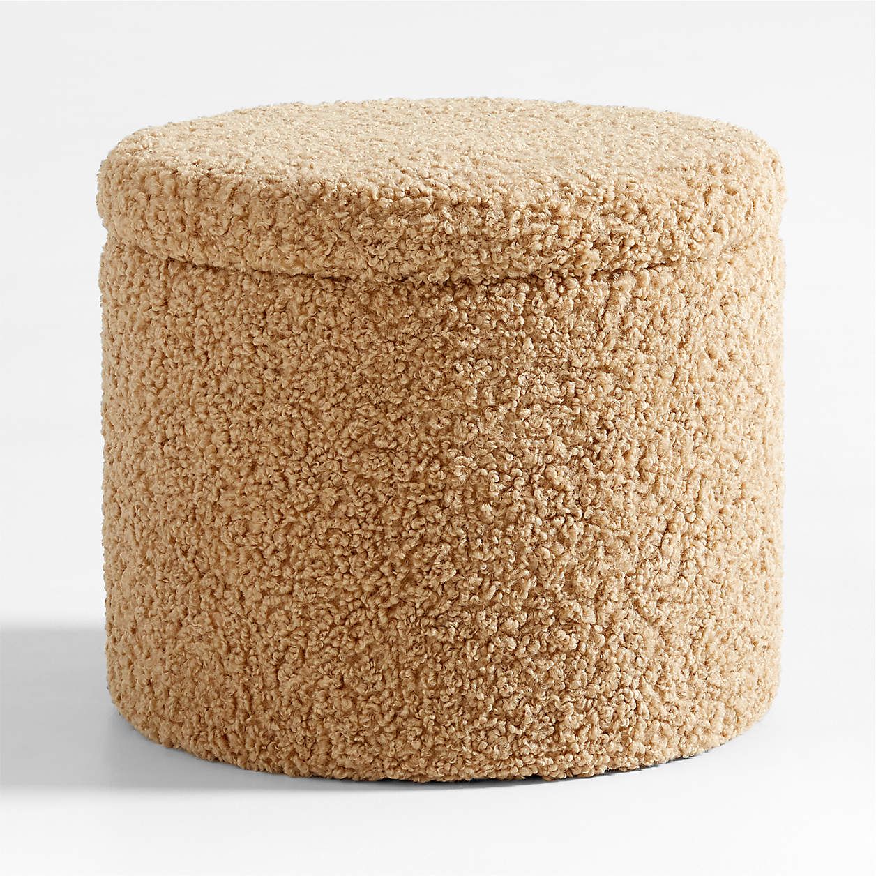 Dot Cream White Sherpa Kids Storage Ottoman and Stool + Reviews | Crate & Kids | Crate & Barrel