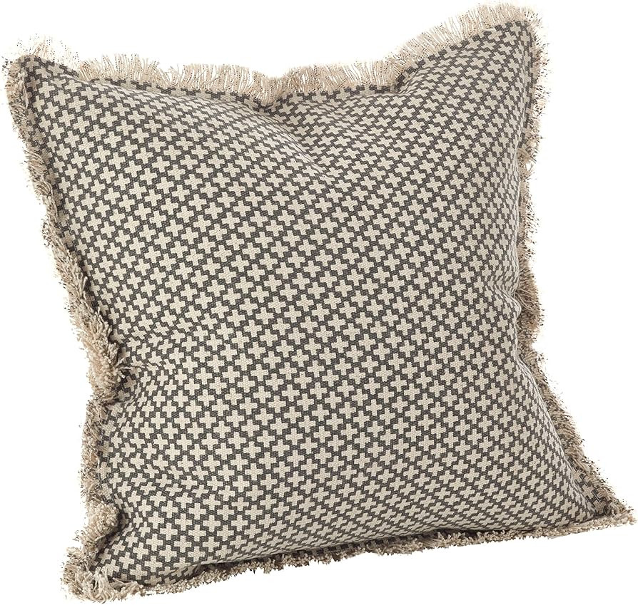 SARO LIFESTYLE Corinth Collection Moroccan Tile Design Down Filled Cotton Throw Pillow, 20", Slat... | Amazon (US)