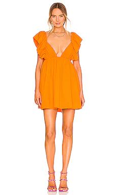 For Love & Lemons Clementine Mini Dress in Orange from Revolve.com | Revolve Clothing (Global)