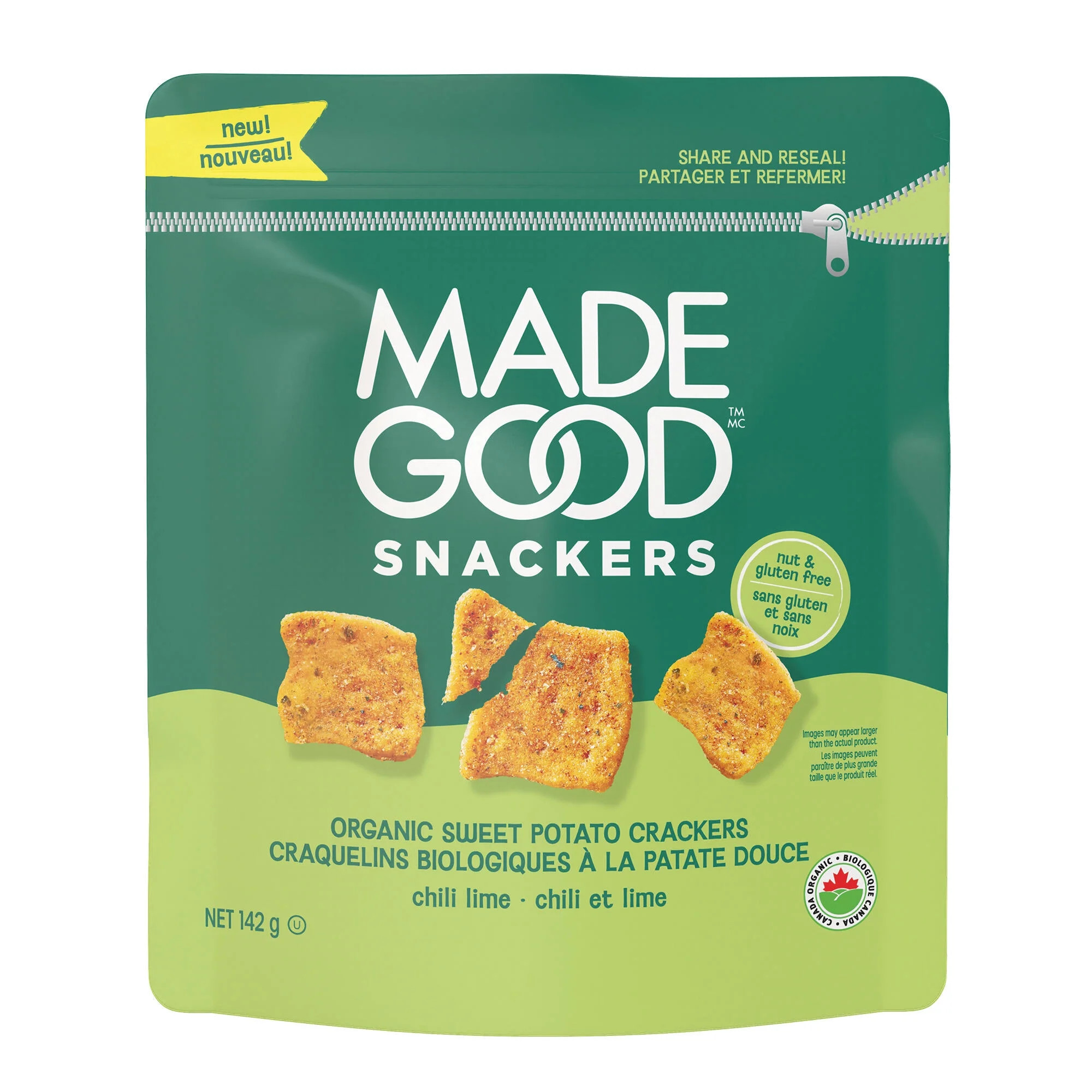 MadeGood Snackers Organic Sweet Potato Crackers Chili Lime 142g, MadeGood Chili Lime Snackers 142... | Walmart (CA)