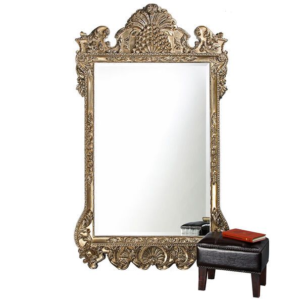 Marquette Antique Silver Rectangle Mirror | Bellacor