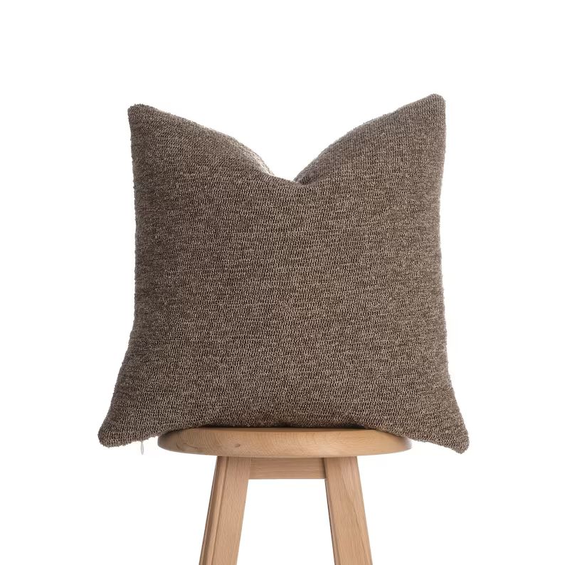 Brown Throw Cushion, Brown Textured Cushion Cover, Brown Pillow Sham, Euro Sham Cover, Farmhouse ... | Etsy (US)