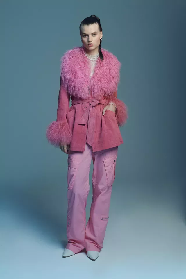 Urban outfitters hotsell pink coat