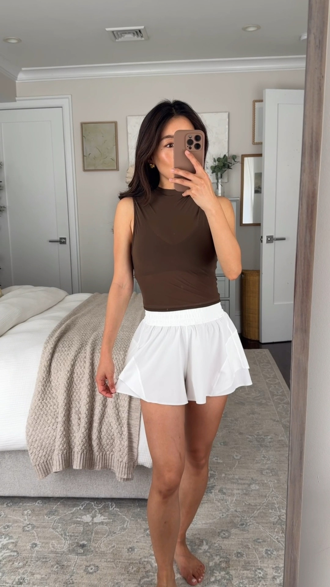 Sizing info below! Top is so cute and lightweight for regular wear too with jeans, a skirt or pants.

• flutter shorts XS. I sized up. The XS measures 24” waist when not stretched. These have a liner inside to cover your undies and are enough to wear casually for mom life, disney, theme parks etc.

• Mesh overlay top xs, 2 pieces that include a sports bra and mesh overlay. Attached by thin string that you can remove to separate them into two pieces. ￼

#ad @lululemon #lululemoncreator 
Matching workout set, gym outfit, athleisure, summer tops

#LTKPetite #LTKActive #LTKootd