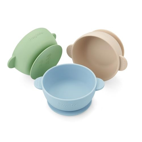 PandaEar 3 Pack Baby Bowls with Suction| Stay Put Silicone Food Bowl for Babies Kids Toddlers Infants| Food Grade Soft Safe BPA-Free Silicone (Multi-Color) | Amazon (US)