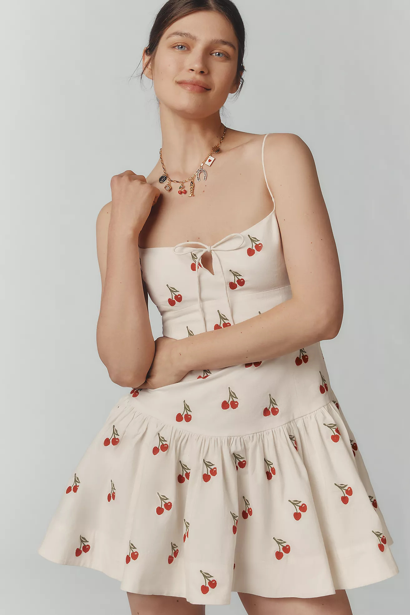 Maeve Sweetheart Drop-Waist Mini Dress | Anthropologie (US)
