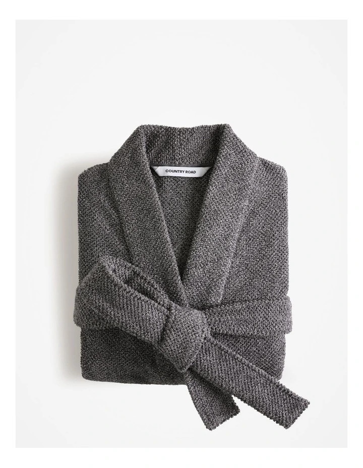 Calo Australian Cotton Bath Robe in Charcoal Marle | Myer
