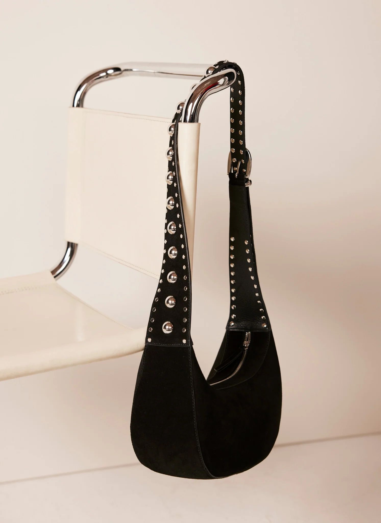 Black Suede Studded Sling Bag | Mint Velvet (US)