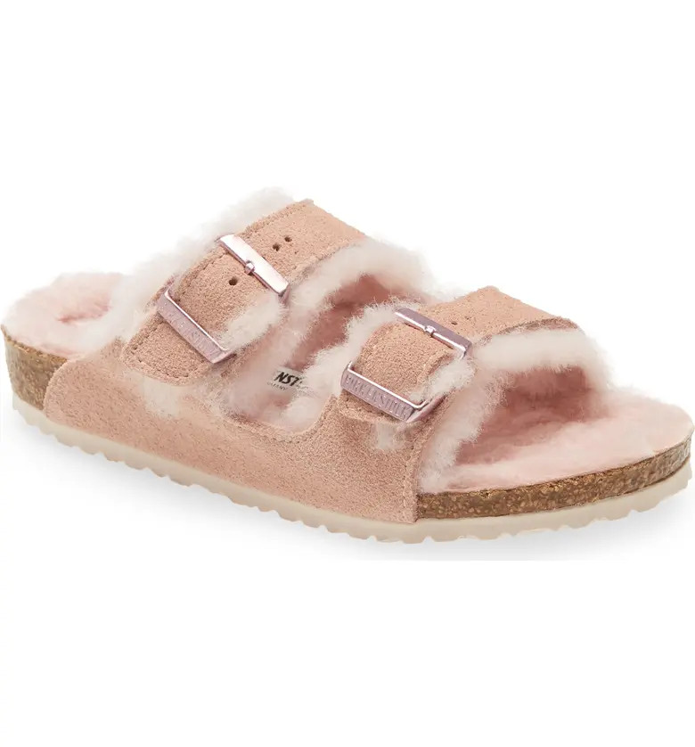 Birkenstock Kids' Arizona Genuine Shearling Slide Sandal | Nordstrom | Nordstrom