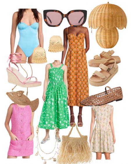 Fun colorful finds for summer 🩷🩵 agua Benedita on sale, woven flats, raffia sandals, rattan lamp, colorful sun dresses and more 

#LTKHome #LTKStyleTip