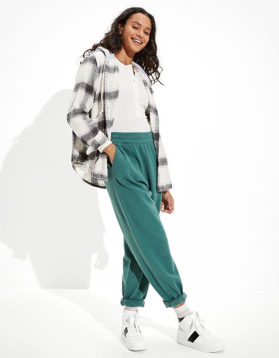 AE Cozy Cabin Oversized Hoodie Flannel | American Eagle Outfitters (US & CA)