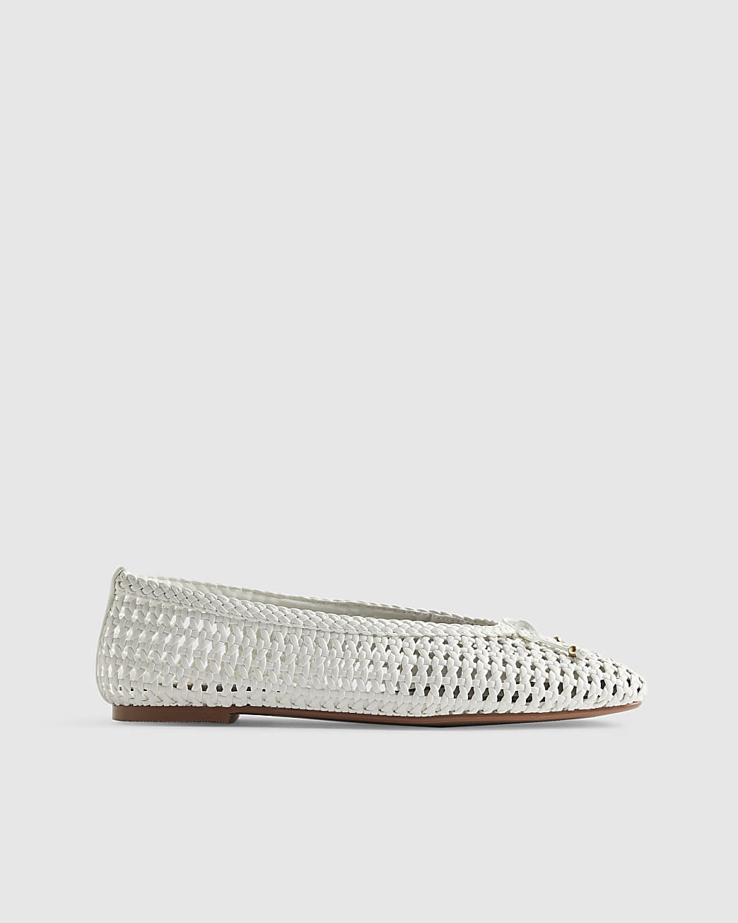 White Woven Ballet Pumps | River Island UK & IE