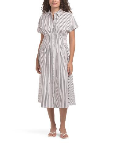 Striped Button Down Shirt Dress | TJ Maxx
