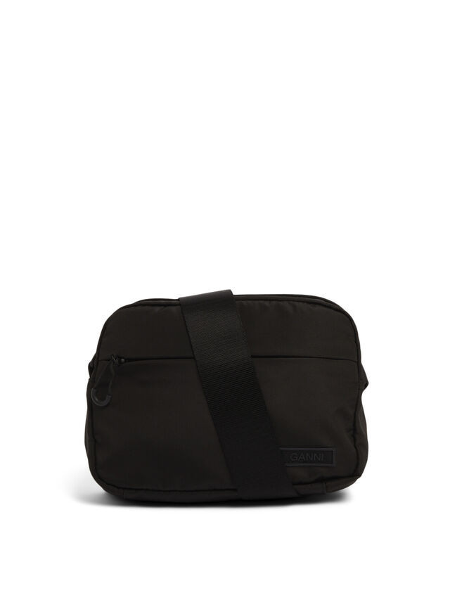 Women's GANNI Black Recycled Festival Bag | Fenwick | Fenwick