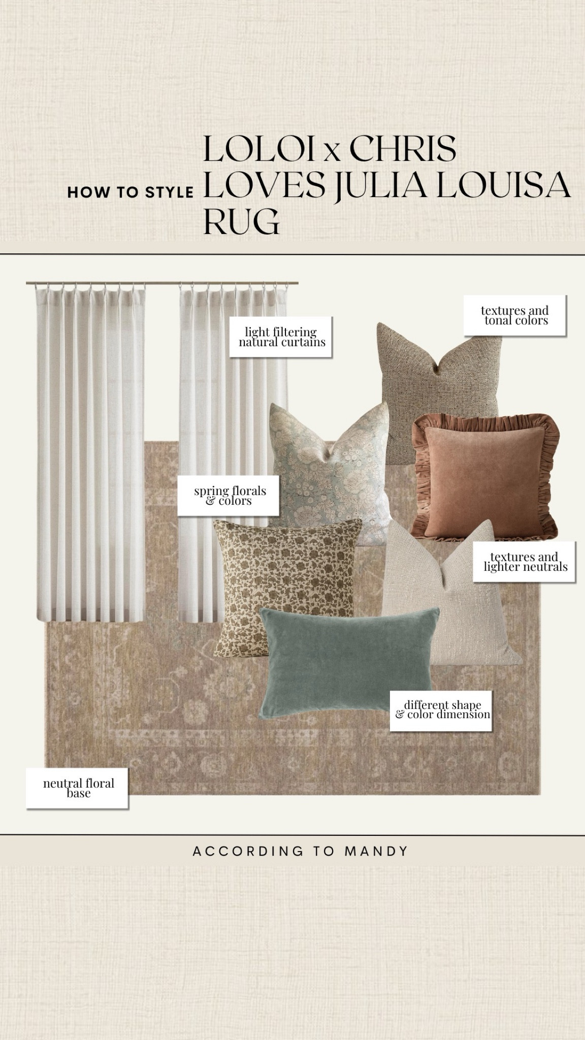 How To Style - Loloi x Chris Loves Julia Louisa Rug!

spring pillows, spring pillow styling, floral pillows, velvet pillow, textured pillow, living room styling, living room design, spring living roomm

#LTKStyleTip #LTKSeasonal #LTKHome