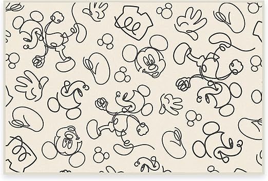 RUGGABLE x Disney Classic Mickey Mouse Washable Rug - Perfect Area Rug for Playroom Kids Bathroom... | Amazon (US)