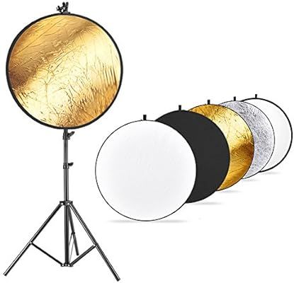 Neewer Photo Studio Lighting Reflector and Stand Kit: 43 inches/110 Centimeters 5-in-1 Multi-Disc... | Amazon (US)