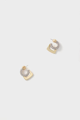Gold, Silver and Crystal Tina Mini Pave Earrings | Tuckernuck (US)