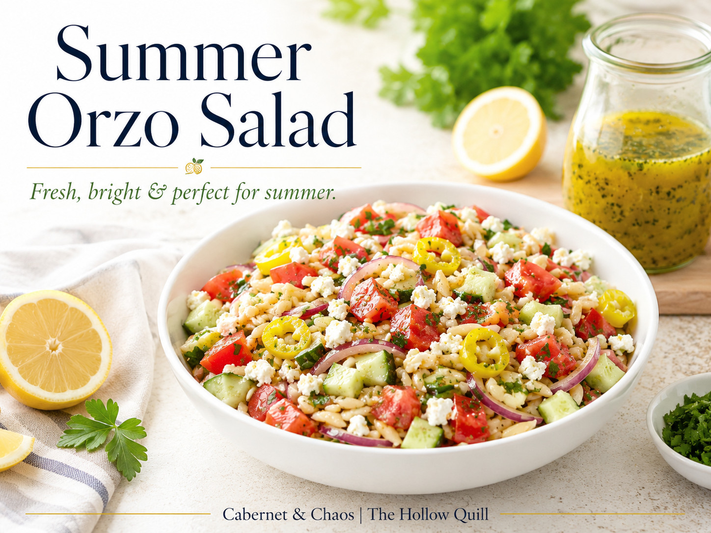 Fresh, colorful, and made for summer. 🍋🥒

This easy orzo salad is filled with tomatoes, cucumber, feta, banana peppers, red onion, and fresh parsley, then tossed in a homemade lemon vinaigrette.

I linked the kitchen tools, serving pieces, and prep essentials you’ll need to recreate it at home. Find the full recipe on The Hollow Quill's food and drink editorial | Cabernet & Chaos Kitchen, then shop my picks here on LTK.

#LTKKitchen #LTKHome #SummerRecipes #ShopTheRecipe #KitchenFavorites 

 #LTKfoodie #LTKSeasonal #LTKHome