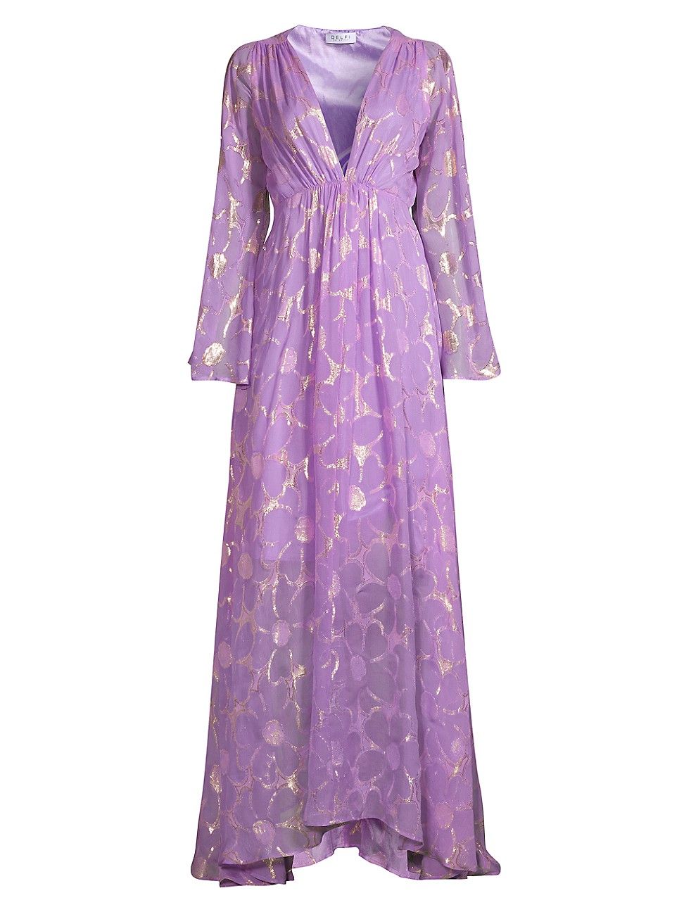 Women's Vanessa Metallic-Floral Dress - Purple Metallic - Size Medium - Purple Metallic - Size Mediu | Saks Fifth Avenue