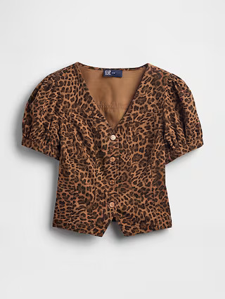 Puff-Sleeve Seamed Top | Gap (US)