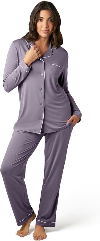 Kindred Bravely Clea Bamboo Classic Long Sleeve Maternity & Nursing Pajama Set | Amazon (US)