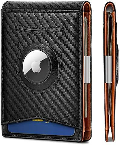 Mens Wallet For Airtag or Standard Use,KEMISANT Slim Front Pocket Wallet for Gift Men 11 Cards RF... | Amazon (US)