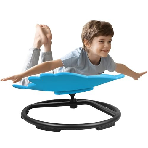 Zhenx Spinning Chair for Kids, Autism Kids Swivel Chair, Fish Shape Kids Sensory Chair, Spinning Chair for Autistic Kids & ADHD Children, Sit and Spin Training Body Coordination (Blue) | Amazon (US)