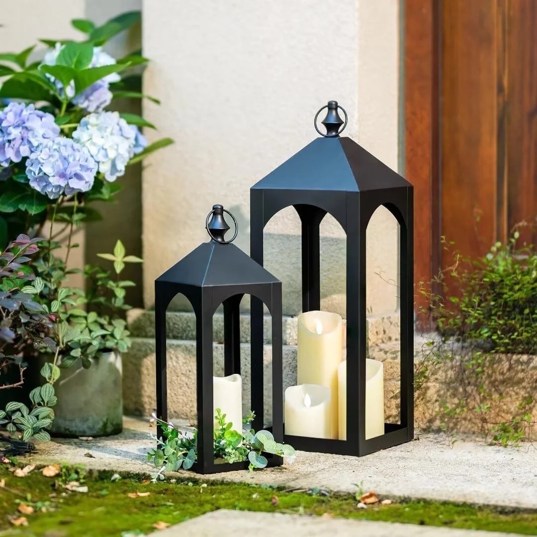 Nuptio Tall Black Lanterns Decorative Indoor for Pillar Candle Holder , Indoor Outdoor Lanterns f... | Walmart (US)