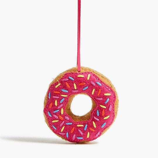 Frosted donut felt holiday ornament | J.Crew Factory