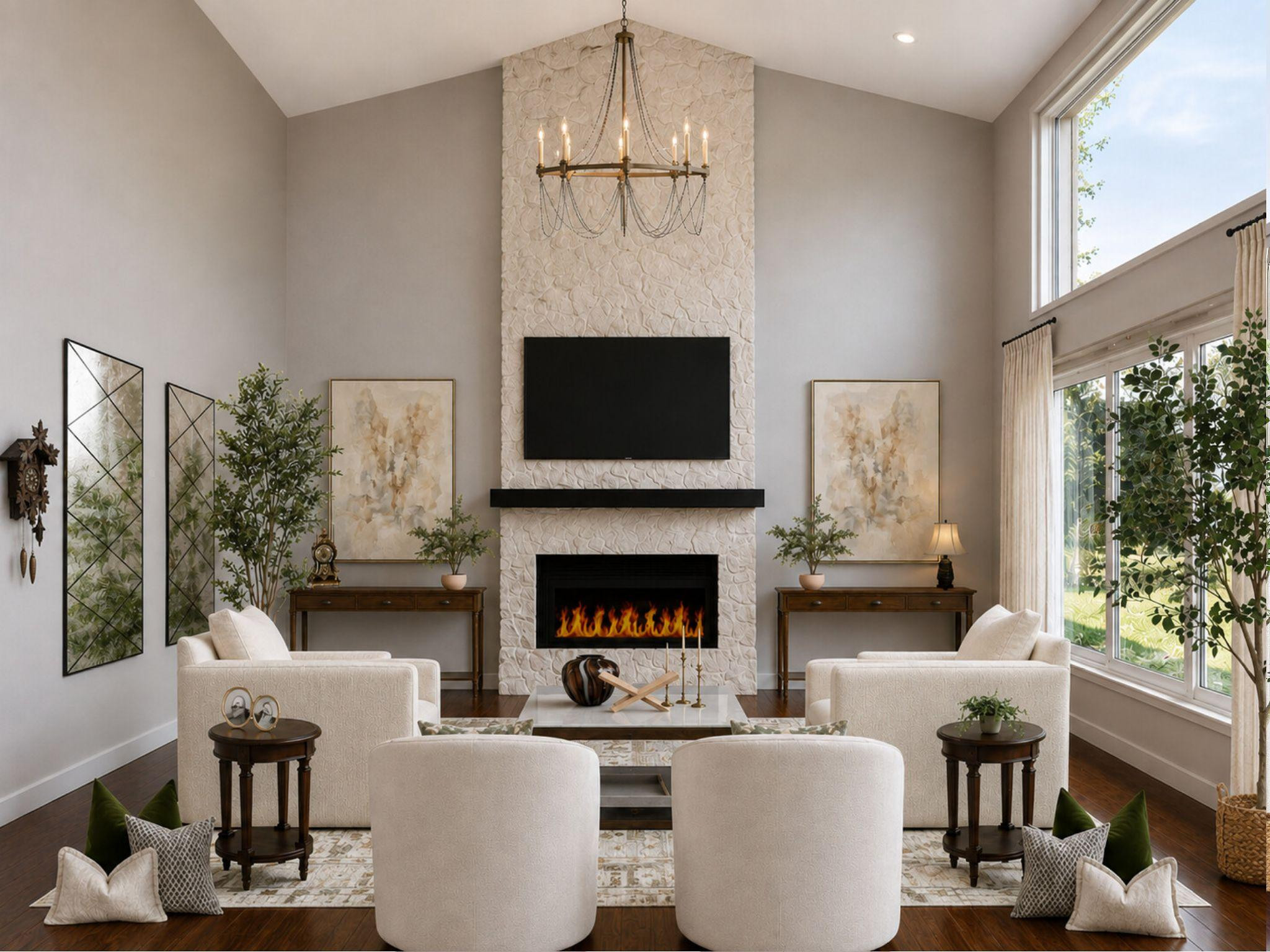 A warm, timeless living room that blends classic elegance with a fresh, organic feel 🤎🌿 The creamy upholstery, rich wood tones, layered rugs, and touches of greenery make this space feel both sophisticated and incredibly inviting.

I’m loving the statement stone fireplace + oversized windows—such a beautiful foundation for this elevated, collected look.

Shop the room + all the details ✨

#livingroomdesign #livingroominspo #interiordesign #traditionalinteriors #transitionaldesign #neutralinteriors #homedecor #interiorinspo #livingroomdecor #ltkhome #ltkinteriors 

 #LTKHome #LTKSaleAlert