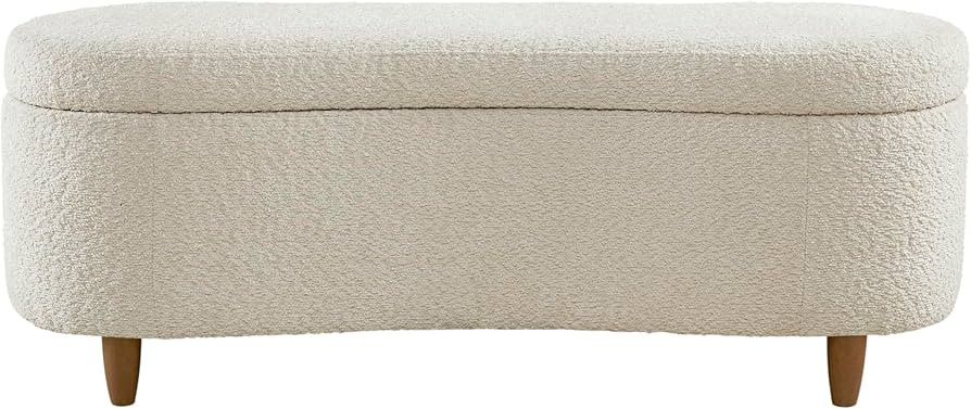 Bailey Boucle-Style Curved Storage Accent Bench | Amazon (US)