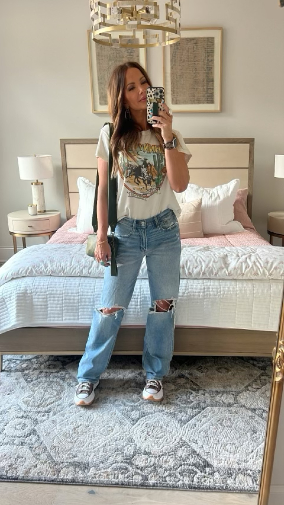American Eagle low-rise baggy jeans with comfort stretch waistband. I’m wearing a size 6 and could size down, they run big! Johnny Cash t-shirt from Free People in medium. My favs - Run Star Hike platform Converse and On the Fly Quay sunglasses, and of course Goldie Lew rings! ❤️

#LTKstyletip #LTKshoecrush #LTKFind