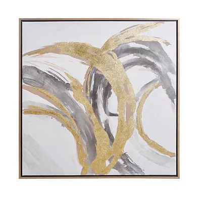 Gold Abstract Hand Painted Framed Canvas Art Print | Kirkland's Home