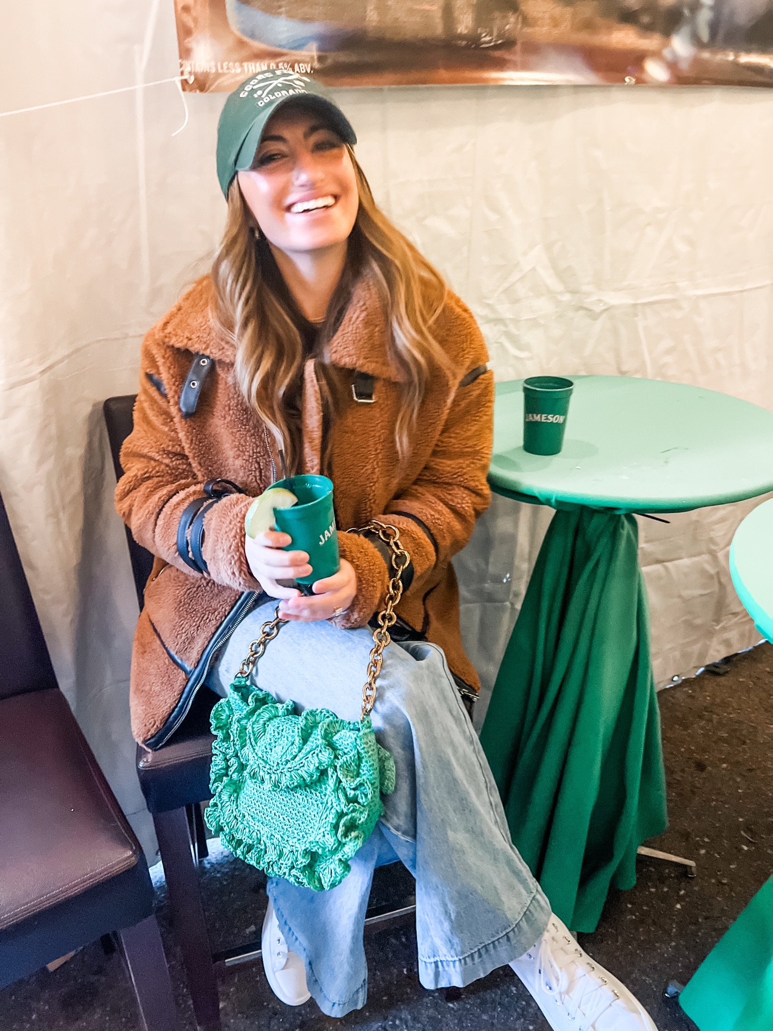 In my element with my St.Paddy's day outfit! My jacket is from Nasty Gal, which they no longer have on site. My green purse is from Zara, which is also no longer on their site! Linked similar ones in this post for both!