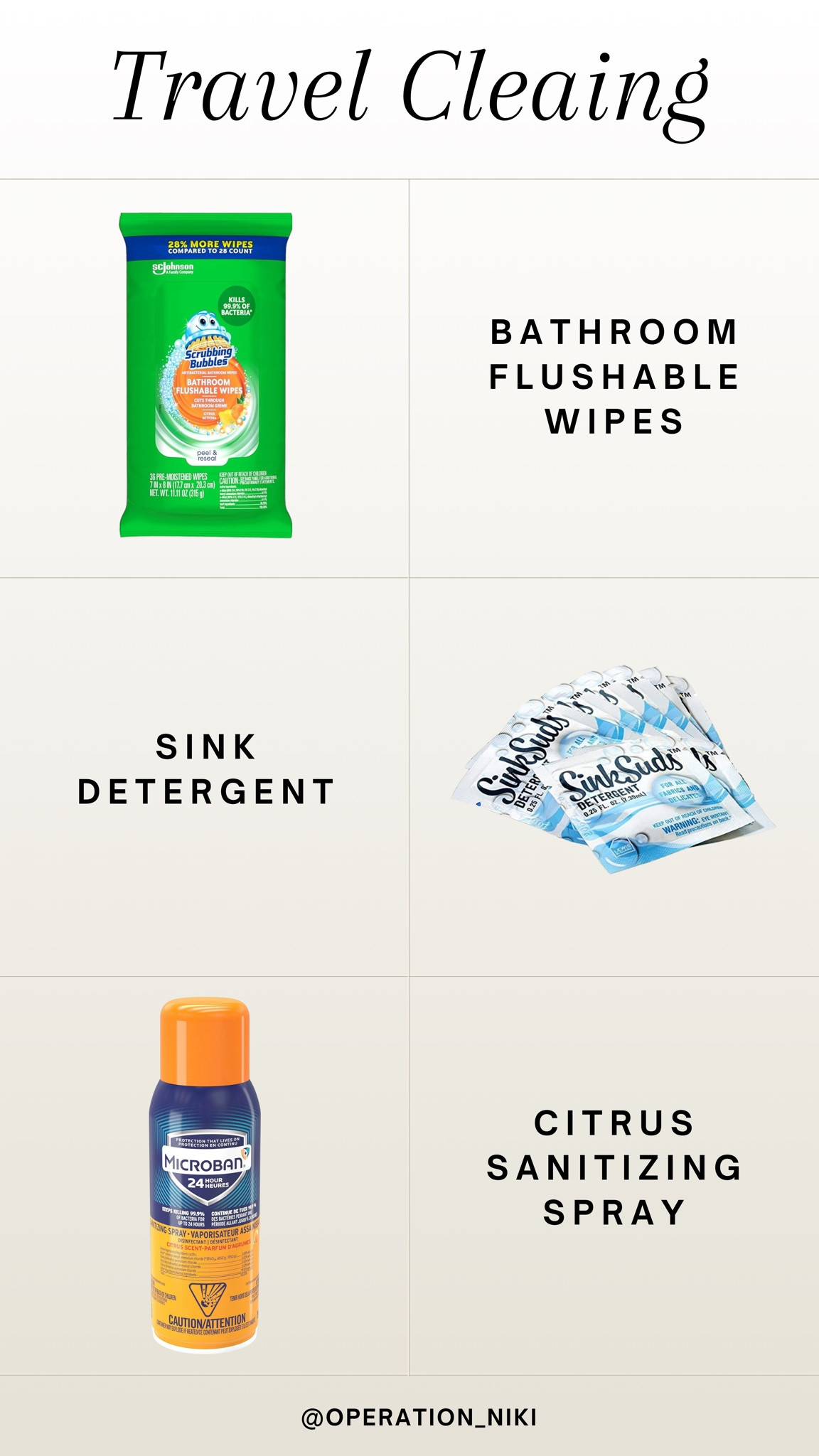 Some of my favorite travel size cleaning products! You never know when you’ll need it✨

Follow for more @OPERATION_NIKI on IG, TikTok, & Facebook

sahm, mom essentials, packing, vacation must haves, packing tips, vacation inspo, travel outfit, traveling, carry on bags, perfume container, summer outfit, summer vacation, summer dress, wedding guest dress

#LTKFindsUnder50 #LTKSaleAlert #LTKTravel