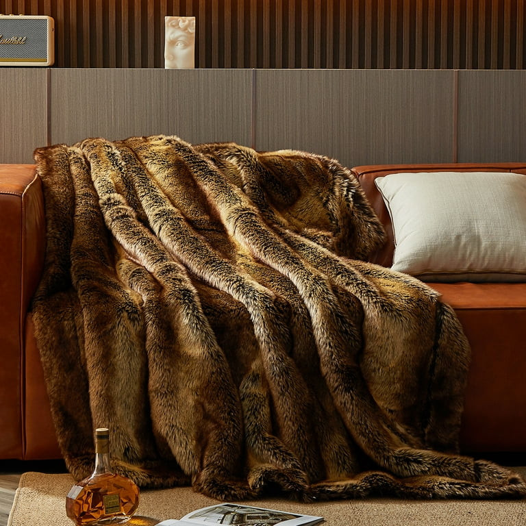 Cozylore Luxury Faux Fur Throw Blanket for Bed Super Thick Warm Long Fluff Fuzzy Blankets for Bed... | Walmart (US)