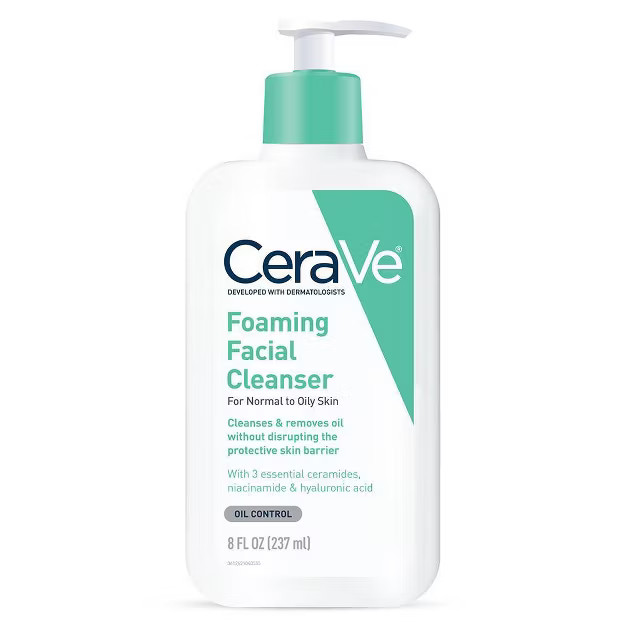 CeraVe Foaming Face Wash, Facial Cleanser for Normal to Oily Skin with Essential Ceramides | Target