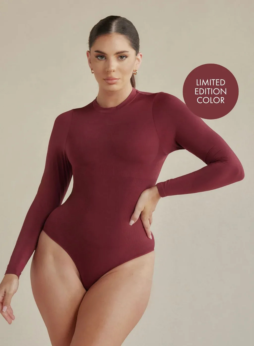 Long Sleeve Crew Neck Butter Sculpt® Seamless Shapewear Bodysuit | Pinsy