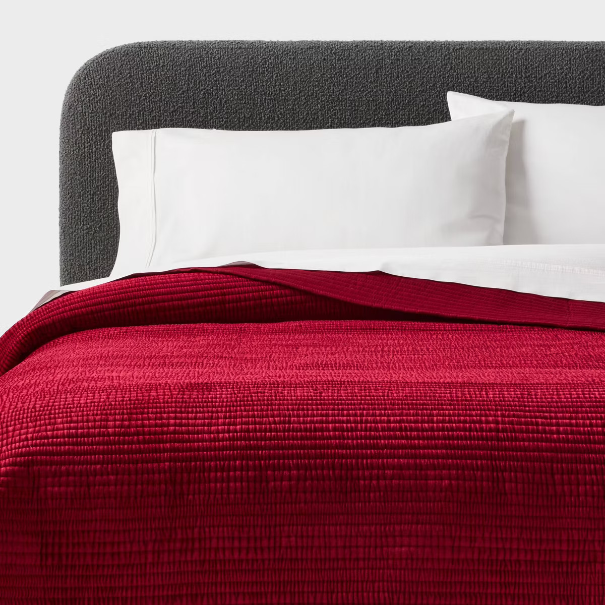 King Ruched Velvet Quilt Red - Threshold™ | Target