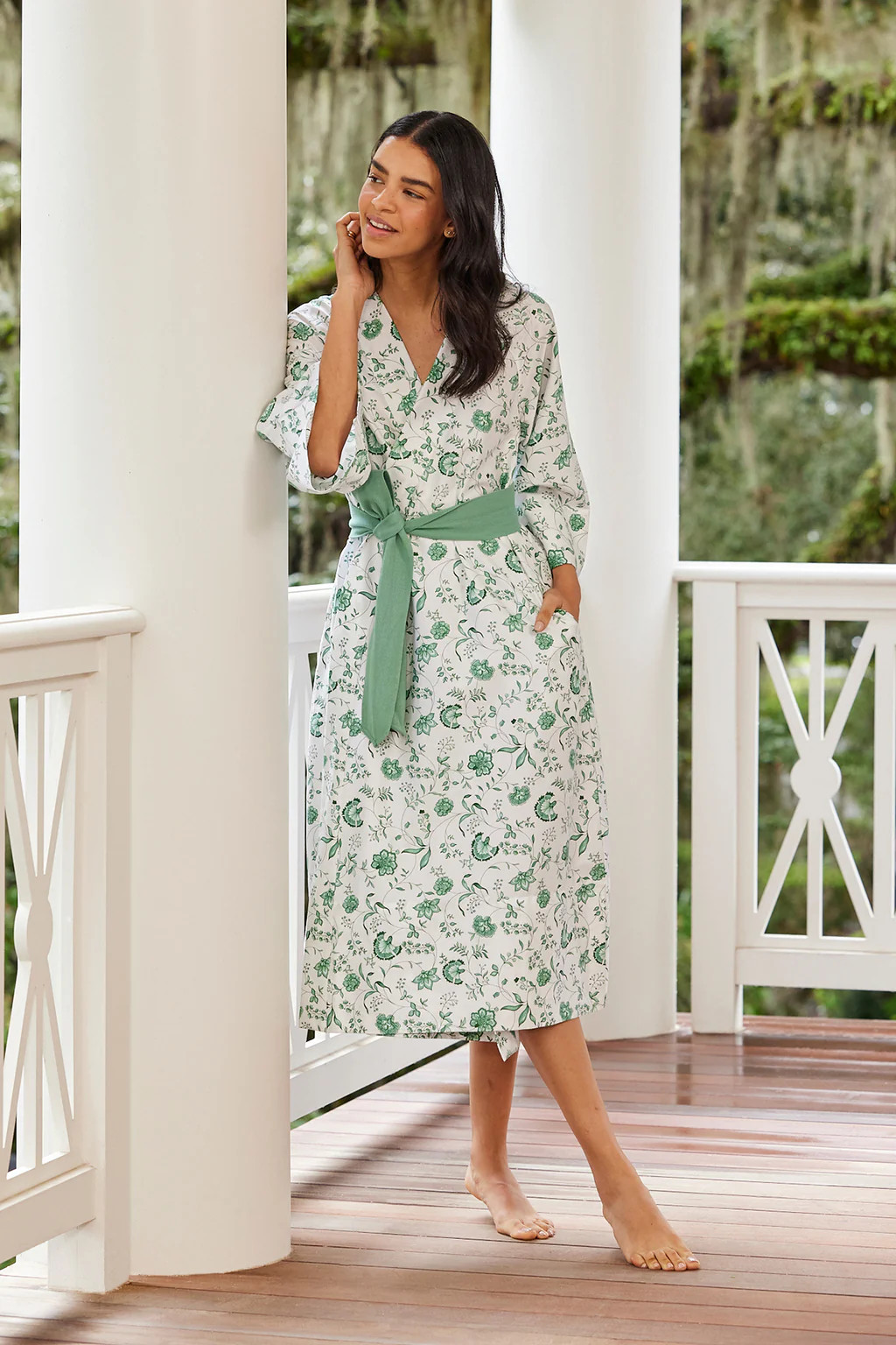 Kimono Robe in Meadow Vines | Lake Pajamas