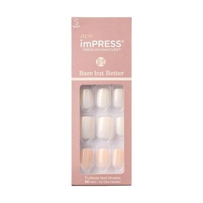 Kiss imPRESS Bare But Better Press-On Fake Nails - Simple Pleasure - 30ct | Target
