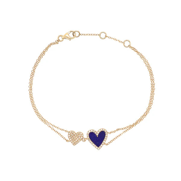 Diamond & Lapis Heart Bracelet | Jennifer Miller Jewelry