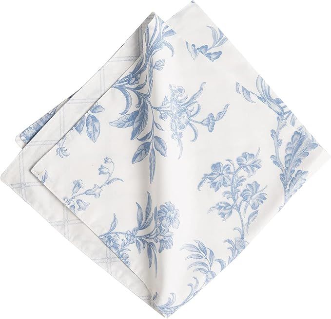 C&F Home Bleighton Blue Toile Napkin Set of 6 Cotton Elegant Blue & White Floral Machine Washable... | Amazon (US)