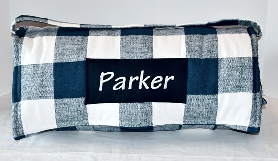 Navy Buffalo Plaid Kids Nap Mat Personalized Preschool | Etsy | Etsy (US)