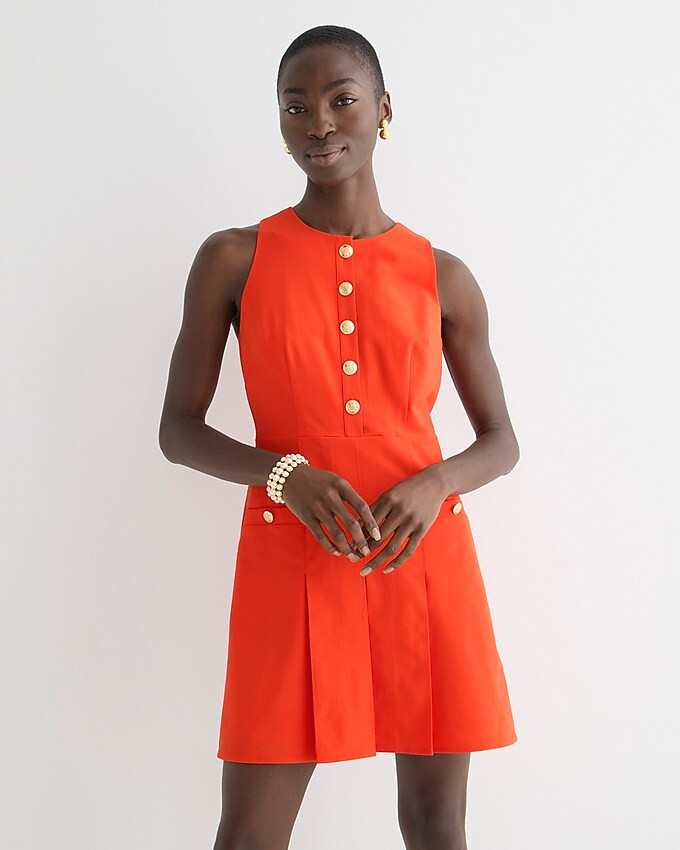 Pleated mini dress in Italian bi-stretch wool blend | J. Crew US