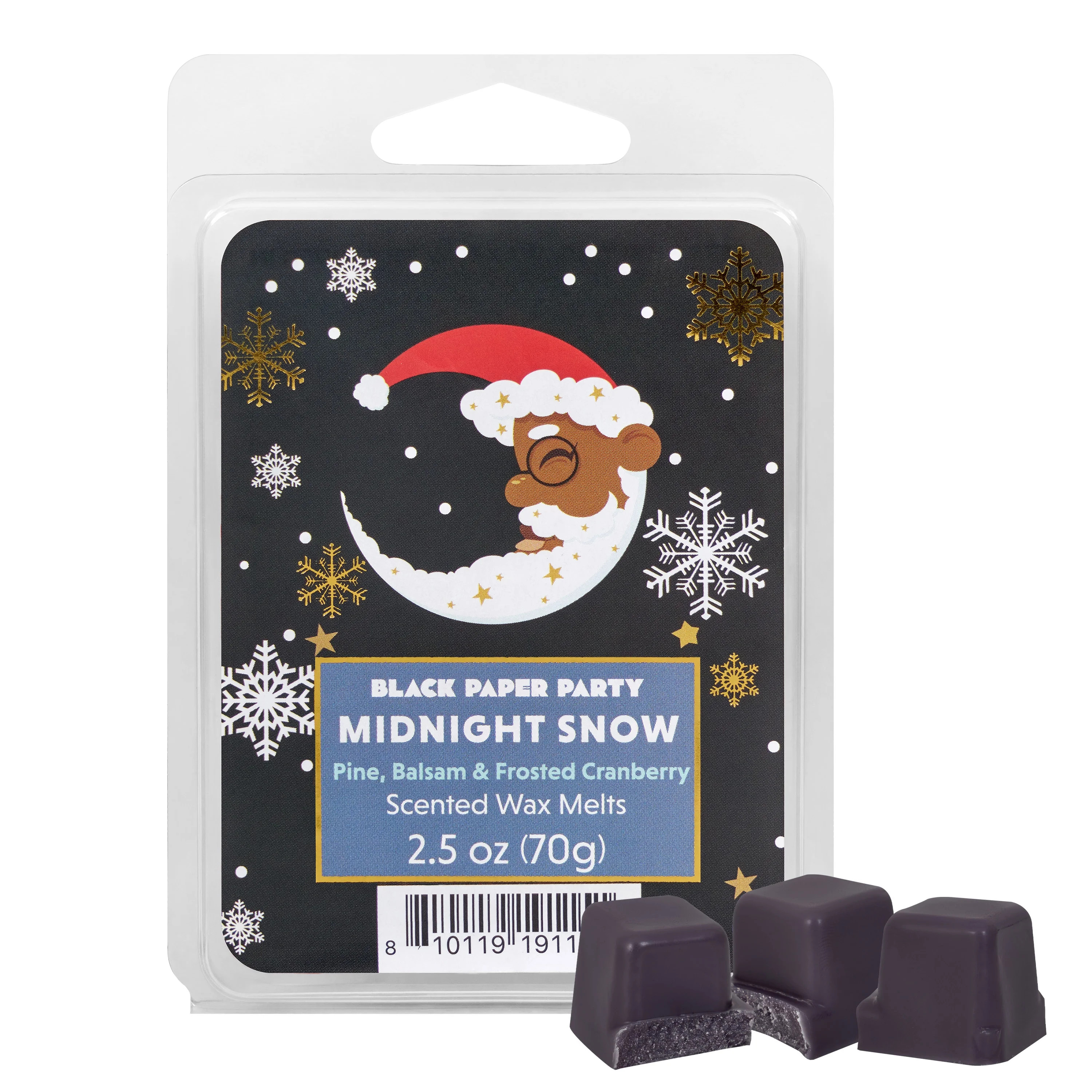 Black Paper Party Christmas Wax Melt, Midnight Snow Scent, 2.5 oz 6 count | Walmart (US)