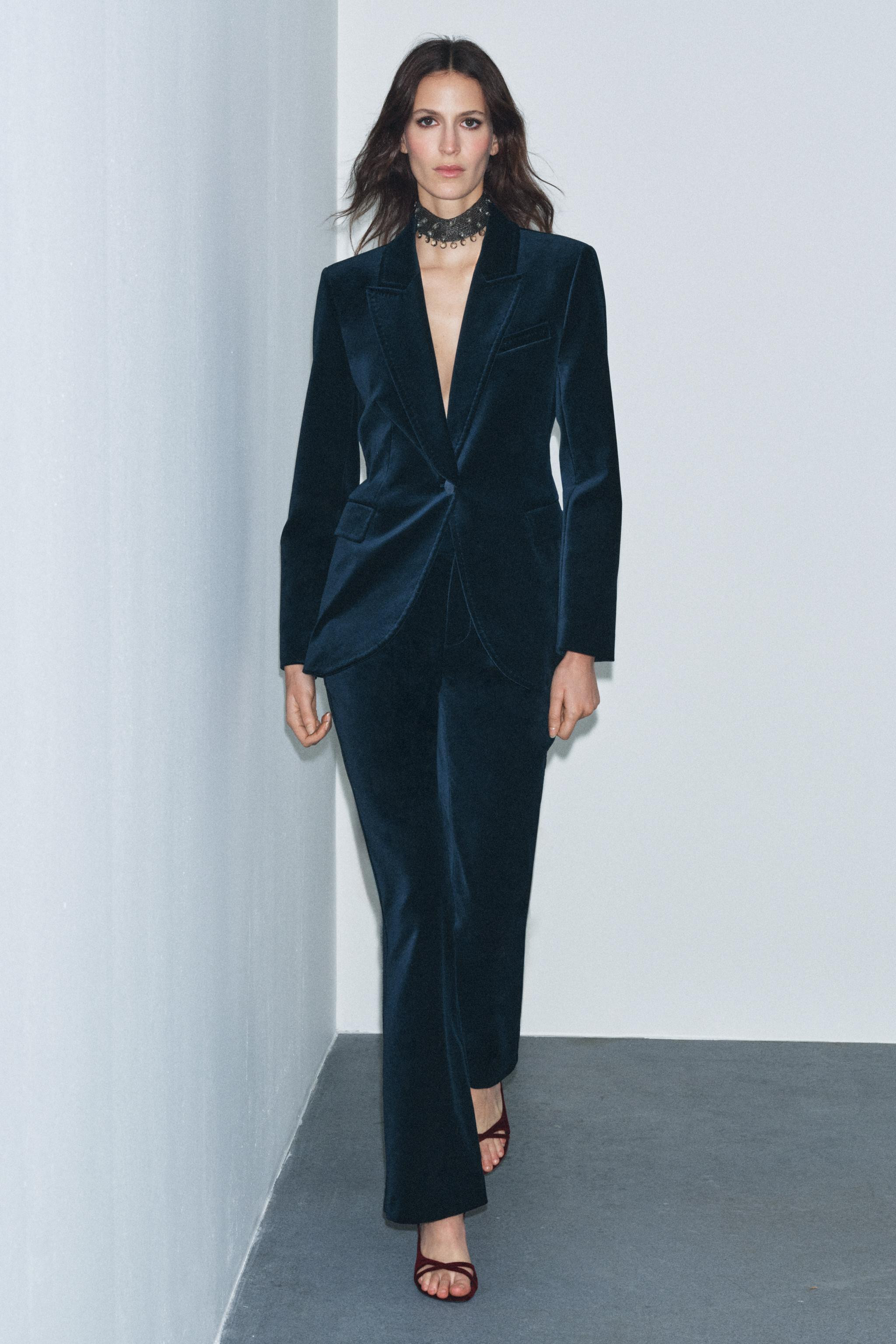 ZW COLLECTION VELVET BLAZER | Zara UK