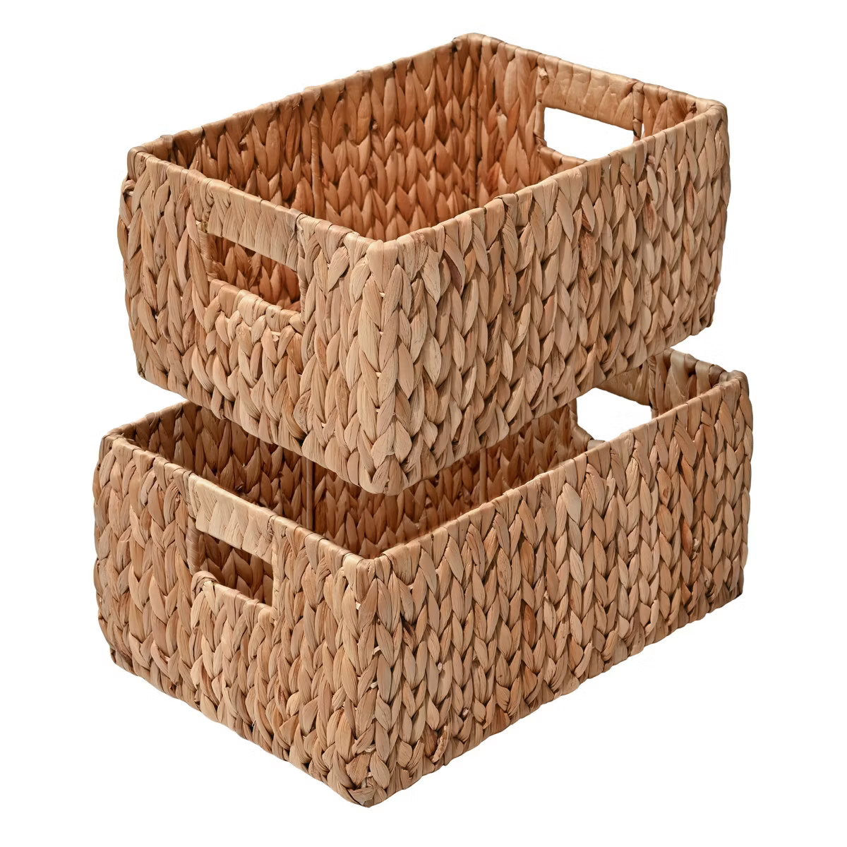 happimess Leif Rustic Minimalist Hand-Woven Hyacinth Nesting Baskets with Handles, Natural (Set o... | Target